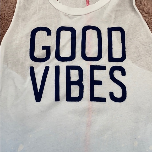 NWOT SUNDRY “Good Vibes” razorback tank - Picture 3 of 3
